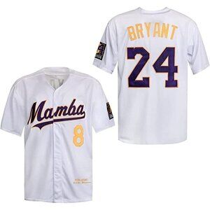 𝅺KOBE Bryant Classic Basketball NBA White Jersey 8 24 Shirt Black Mamba Lakers